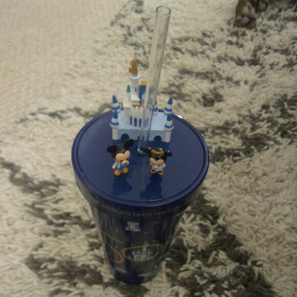 Disney Tumbler With Straw - 50th Anniversary Mickey And Minnie - Picture 2 of 9